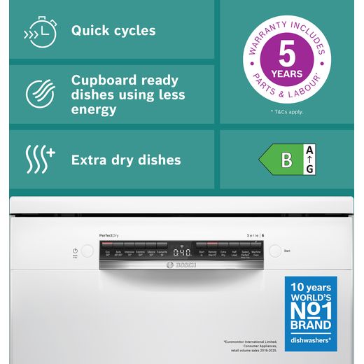 Bosch Series 6 Standard Dishwasher - White - Annotation - why buy
